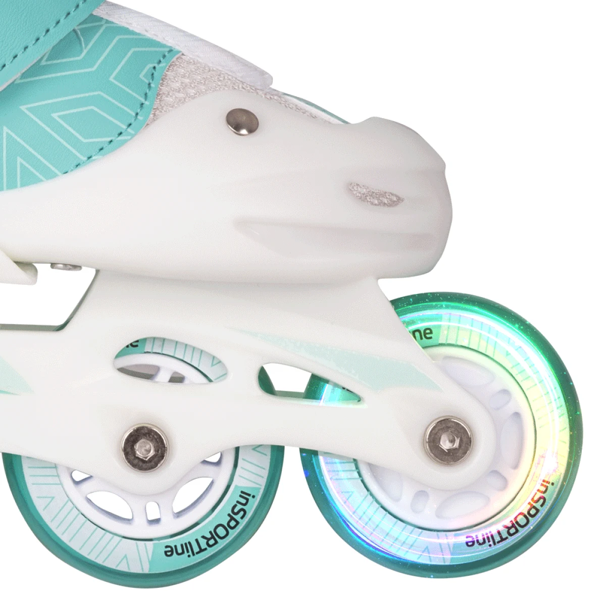Detské kolieskové korčule inSPORTline Tealero s prednými LED kolieskami - Veľkosť: 64, 70, 31-34, S · záber 3