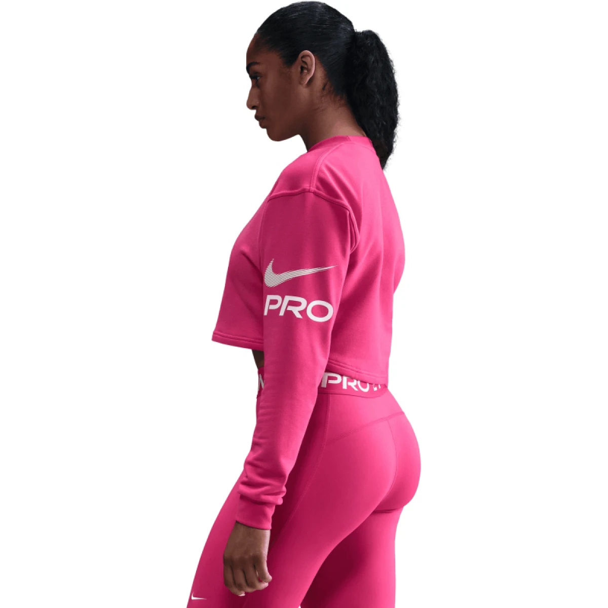 Dámska tréningová mikina NIKE W NP DF FLC CREW TT GRX RUSH PINK PINK FOAM WHITE · záber 2