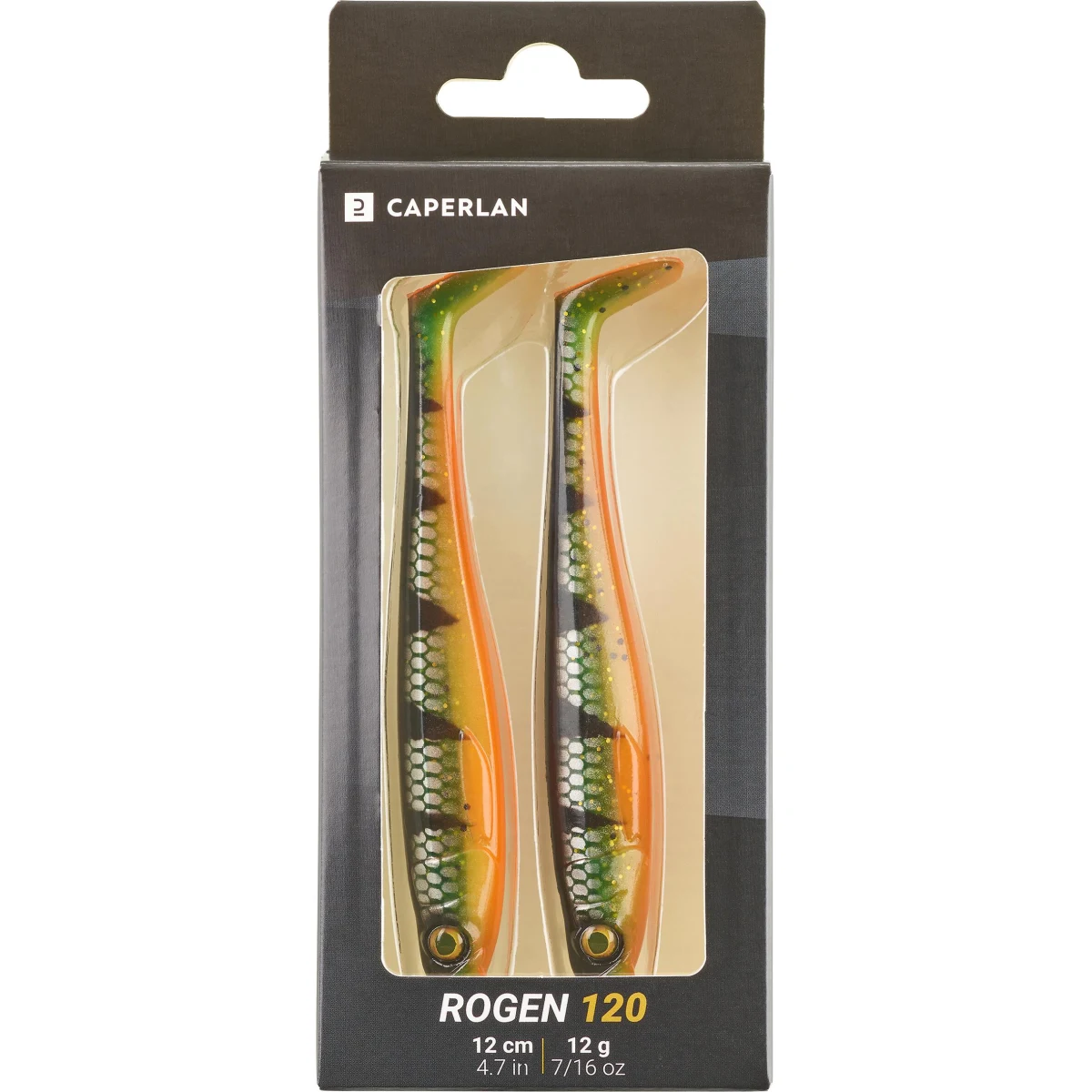 CAPERLAN Mäkká umelá nástraha na šťuky Shad Rogen 120 Firetiger 2 ks bez · záber 2