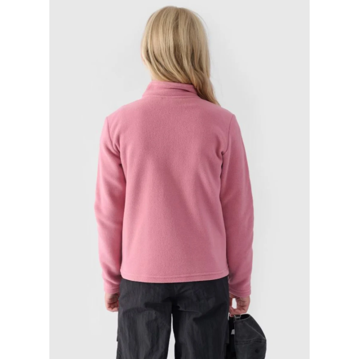 Dívčí fleecová mikina se zipem 4F JUNIOR FLEECE-JWMM00TFLEF261-56S-LIGHT PINK · záber 3