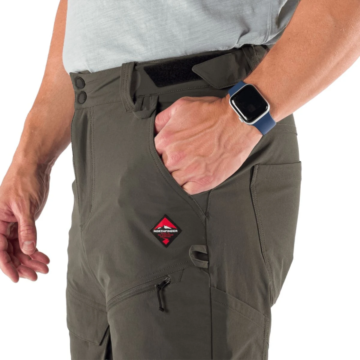 Pánske turistické kraťasy NORTHFINDER AMADEUS-300darkgreen · záber 5