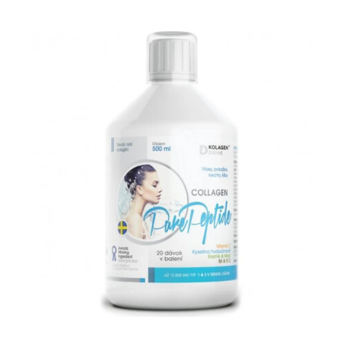 KOLAGENDRINK Collagen 10000 mg pure peptide tekutý rybí kolagén 500 ml · záber 1