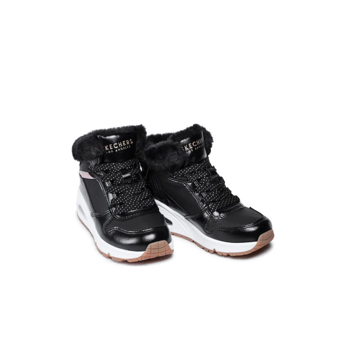 Dívčí kotníkové zimní boty SKECHERS Uno Cozy On Air black gold · záber 3