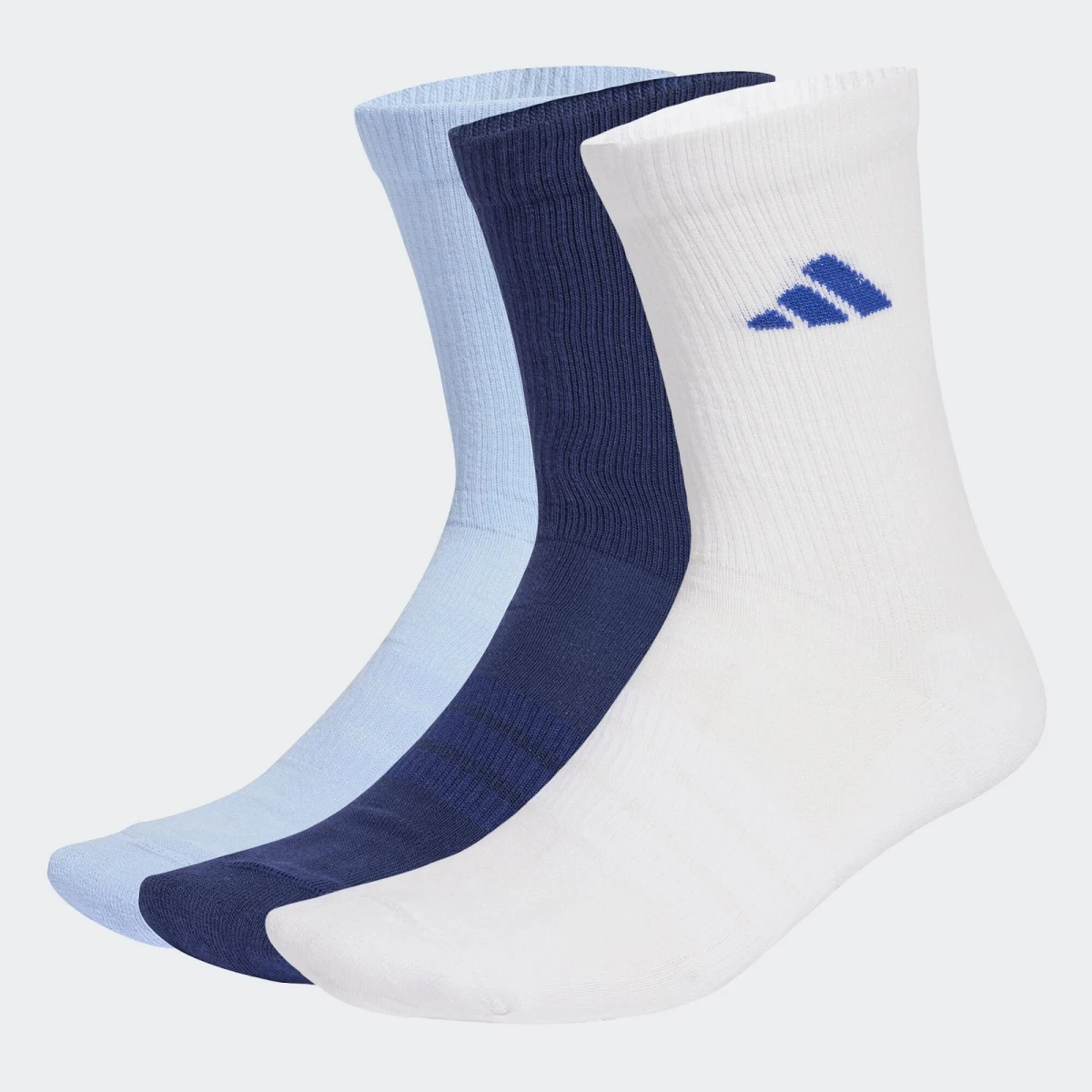 ADIDAS ADIDAS podšité ponožky do polovice lýtok 3 páry modré/biele 43-45 · záber 1