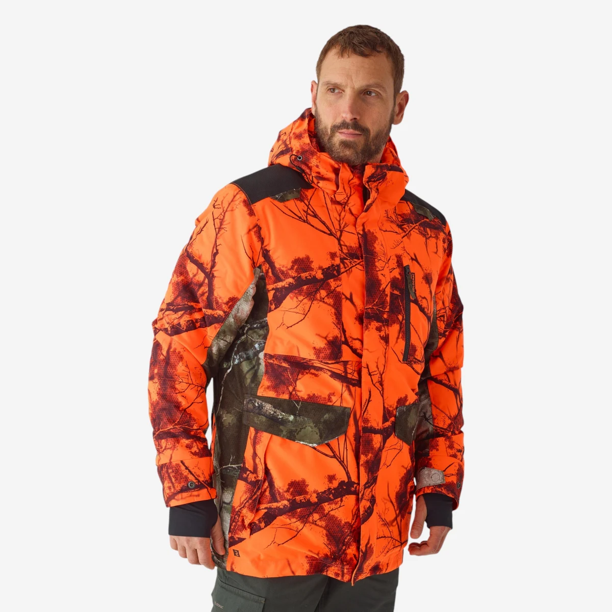 SOLOGNAC Nepremokavá, hrejivá a nehlučná poľovnícka bunda Treemetic fluo 500 2XL · záber 1