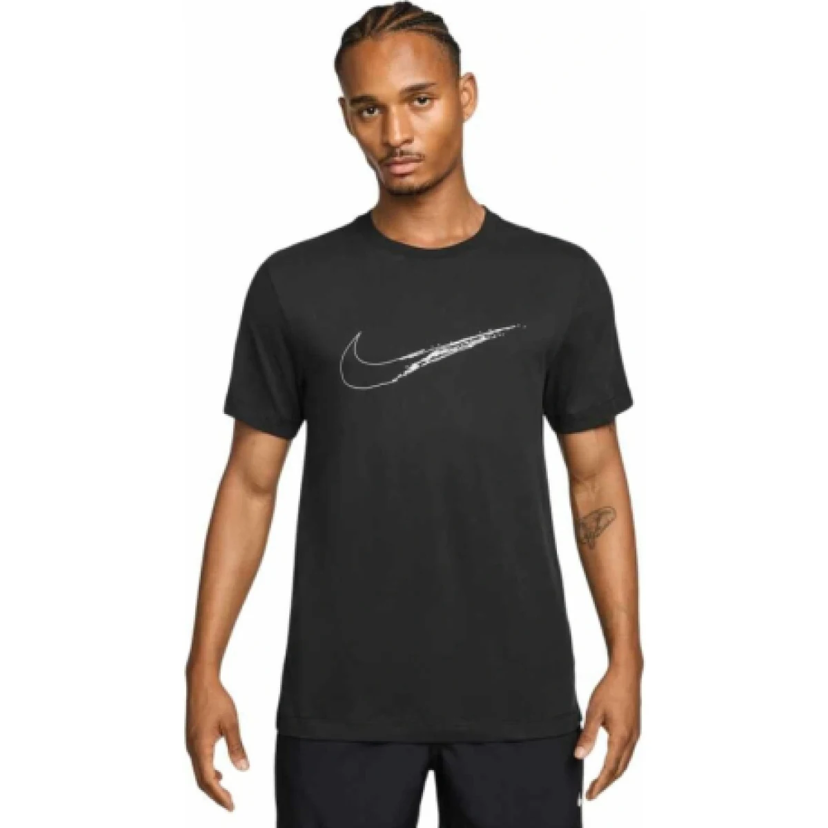 Pánske tréningové tričko s krátkym rukávom NIKE M NK DF TEE HBR BLACK WHITE · záber 1