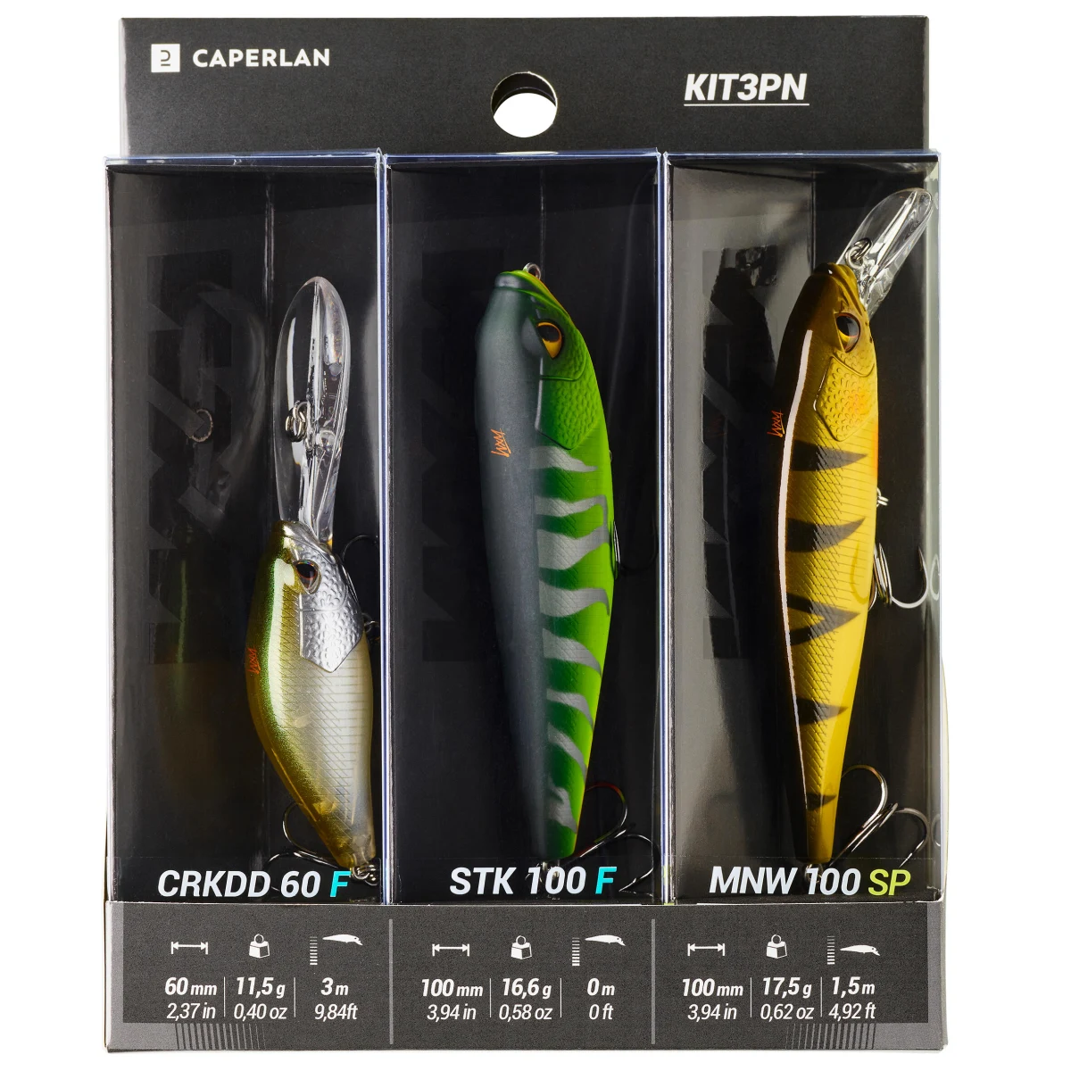 CAPERLAN Súprava woblerov Stickbait Minnow/Jerkbait/Crankbait KIT3PN bez · záber 2