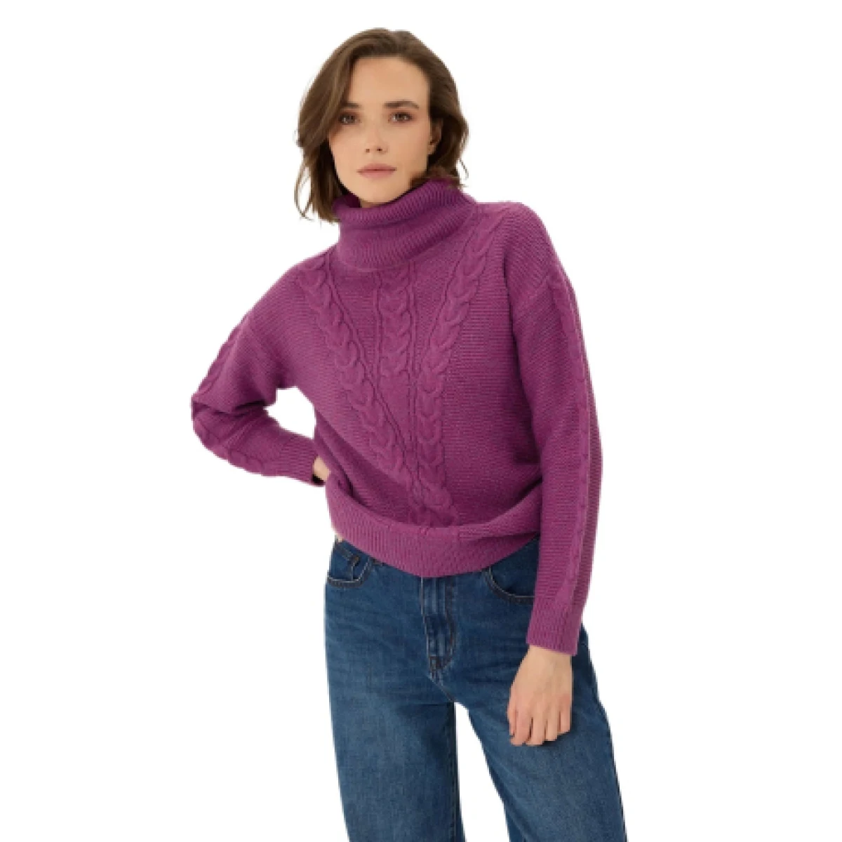 Dámský svetr VOLCANO S-ESSIE-404M-HEATHER MEL · záber 1