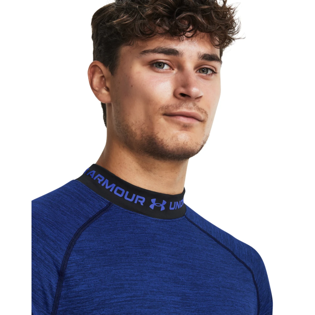 Pánské kompresní tričko s dlouhým rukávem UNDER ARMOUR UA CG Armour Twist Mock-BLU · záber 4