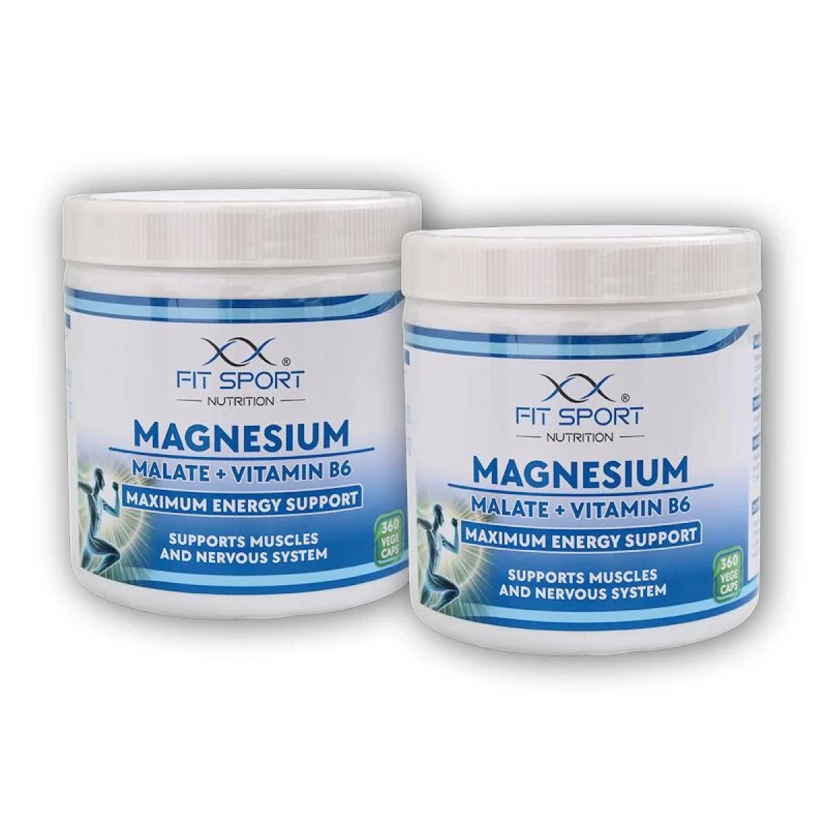 FitSport Nutrition 2x Magnesium Malate + Vitamin B6 360 vege caps - Energy Magnesium - Hořčík Malát · záber 1
