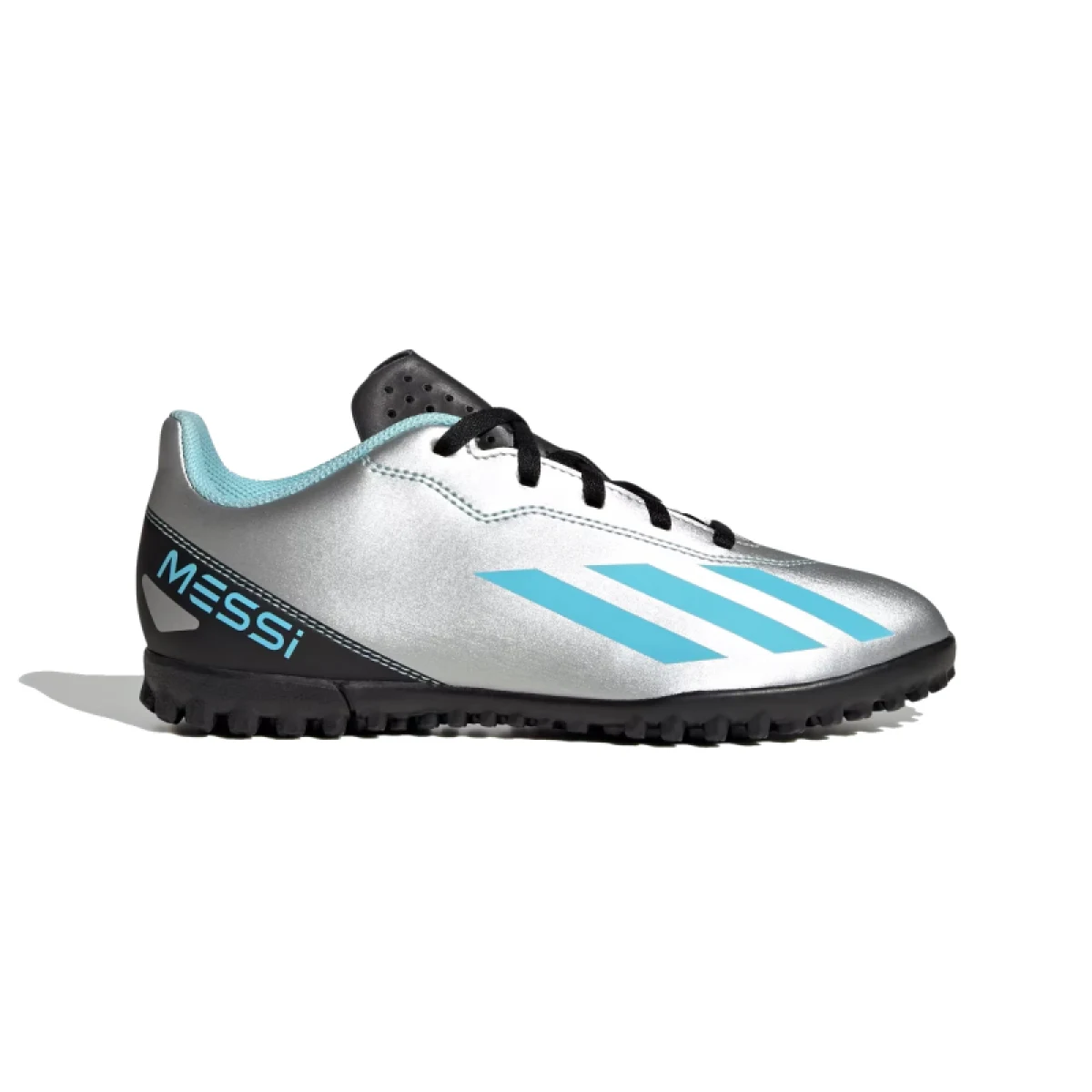 Juniorské fotbalové kopačky turfy ADIDAS X CRAZYFAST MESSI 4 SILVMT BLIBLU CBLACK_IE4068_tf · záber 2