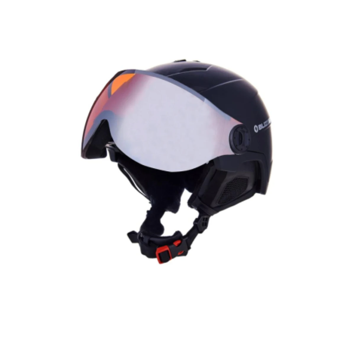 Lyžařská helma se štítem BLIZZARD Double Visor ski helmet, black matt, orange lens, silver mirror S2 · záber 1