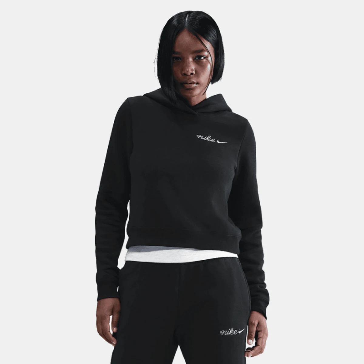 Dámska mikina s kapucňou NIKE W NSW PHNX FLC SHRUNKEN HOODIE BLACK · záber 2