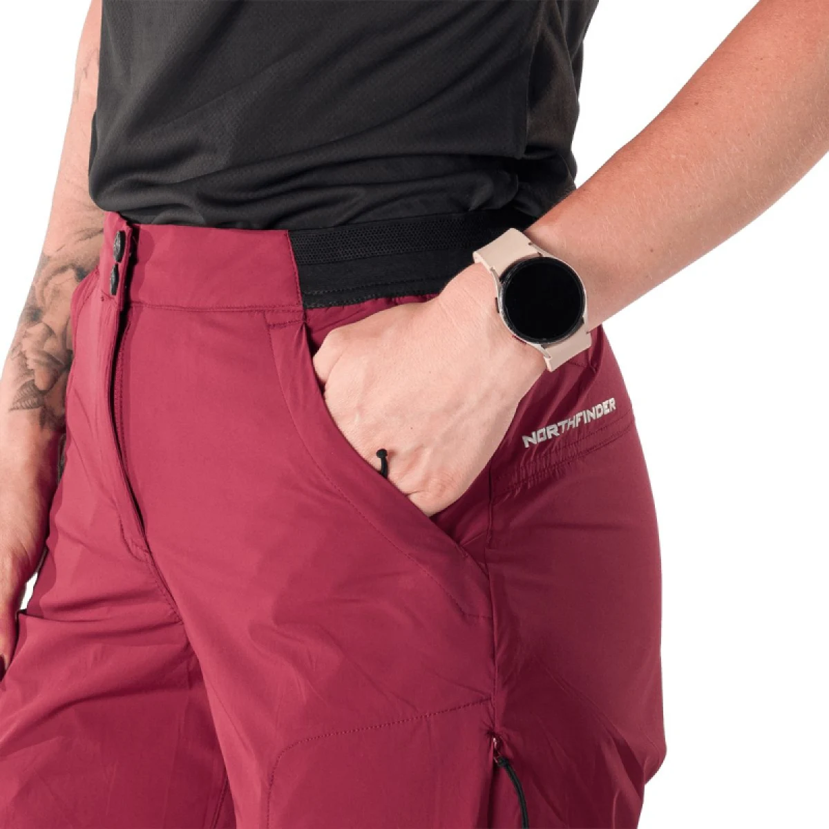 Dámske turistické kraťasy NORTHFINDER HALME-378wine · záber 5