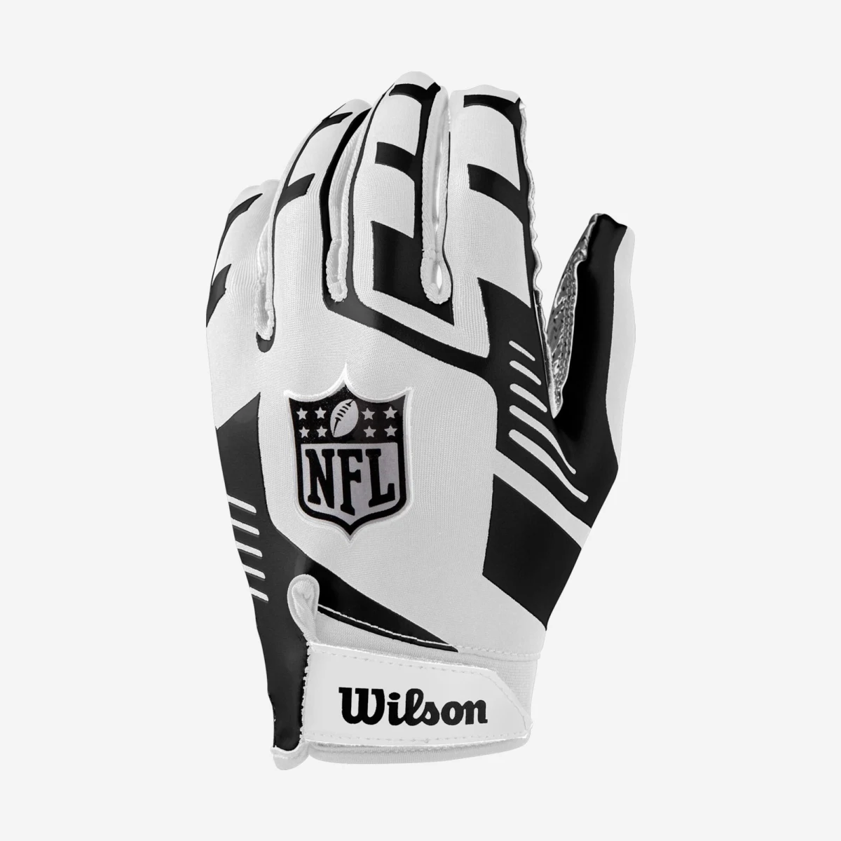 WILSON WILSON NFL Stretch-Fit rukavice na americký futbal bielo-čierne Unique size · záber 1