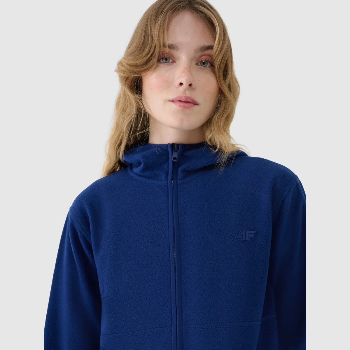Dámský fleece regular s kapucí - tmavě modrý · záber 2