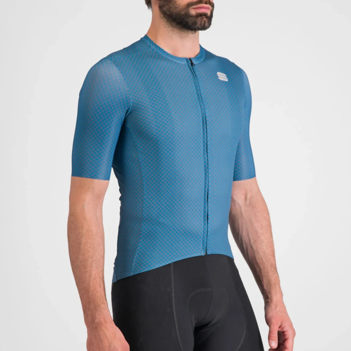 Pánský cyklistický dres s krátkým rukávem SPORTFUL Checkmate jersey, blue sea berry blue · záber 4