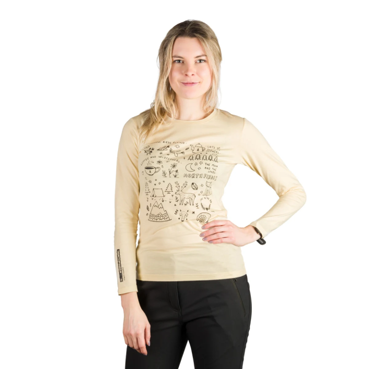Dámske turistické tričko s dlhým rukávom NORTHFINDER RIYA-529creamwhite · záber 2