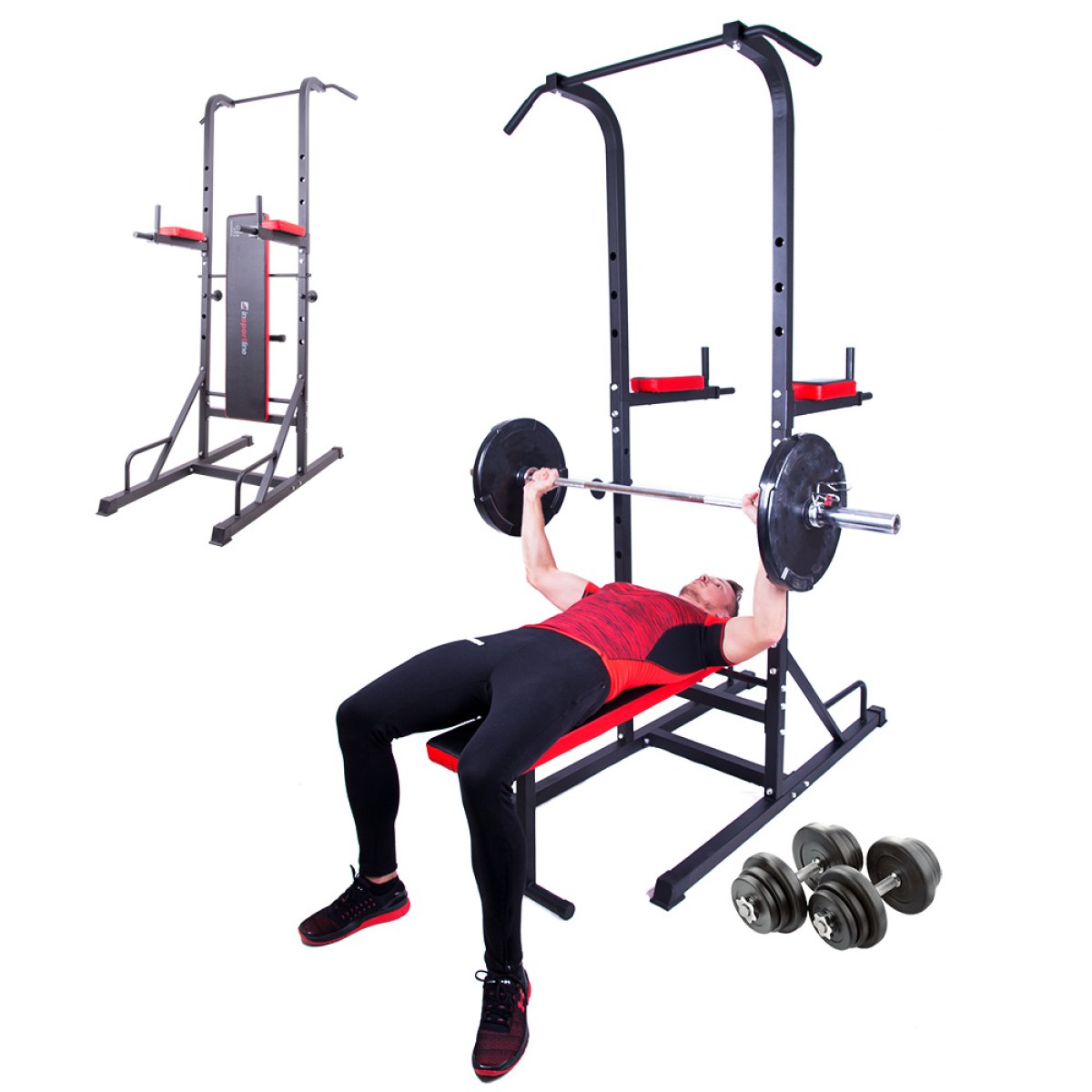 Činkový set s hrazdou inSPORTline Power Tower 3-50kg · záber 1