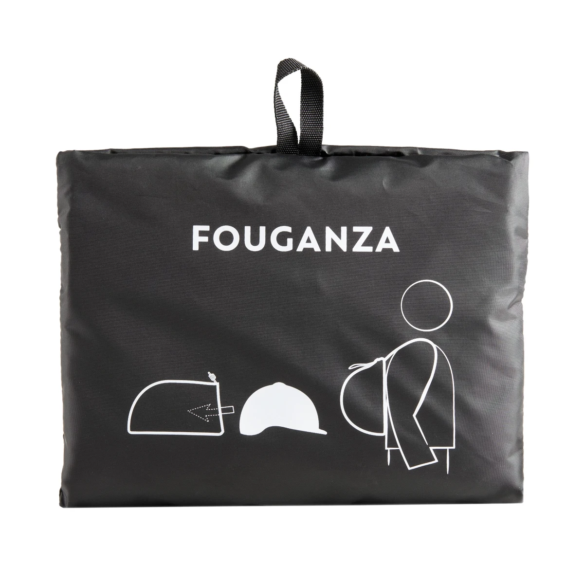 FOUGANZA Skladací obal na jazdeckú prilbu čierny bez · záber 2