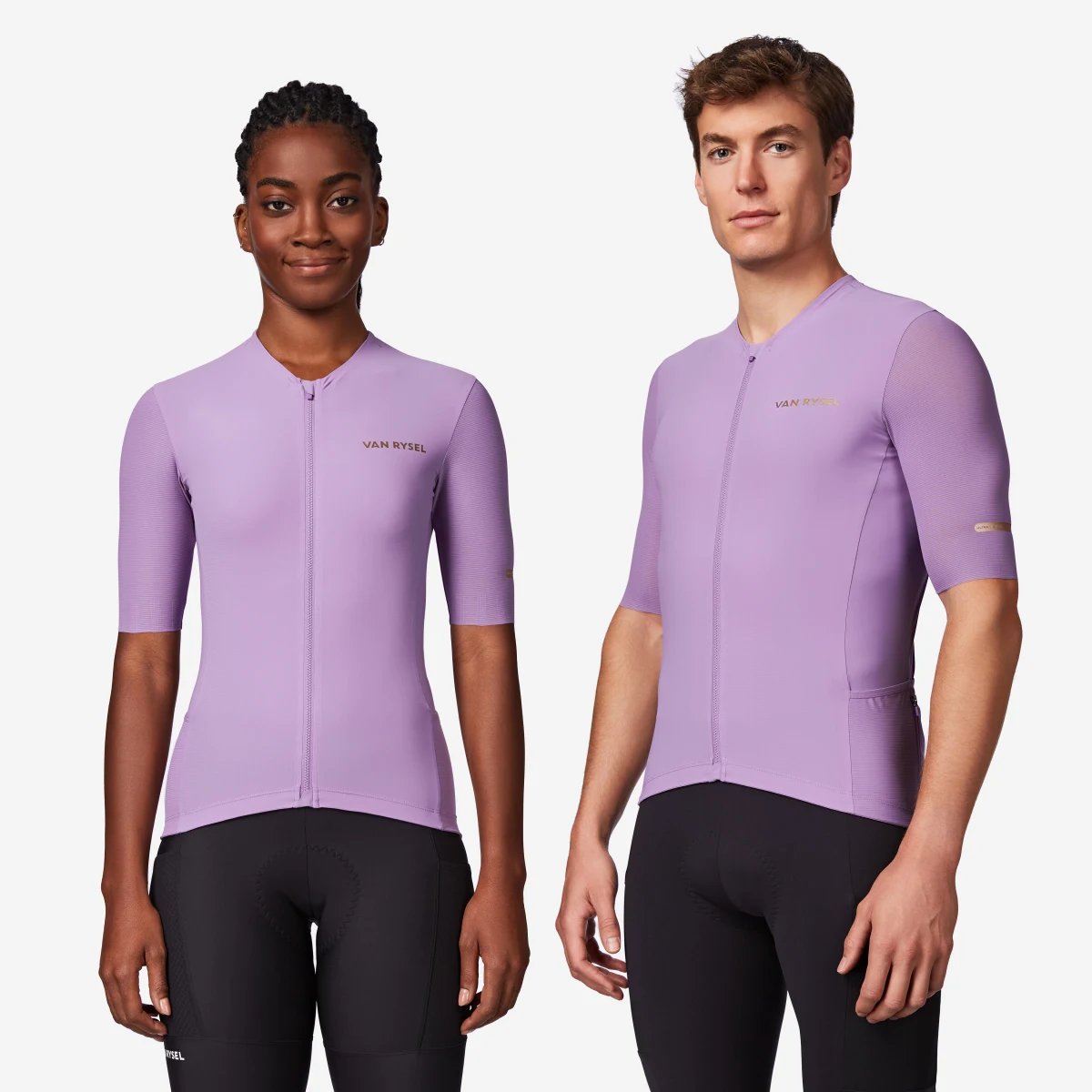 VAN RYSEL Unisex cyklistický dres EDR ULTRA krátky rukáv fialový M · záber 1