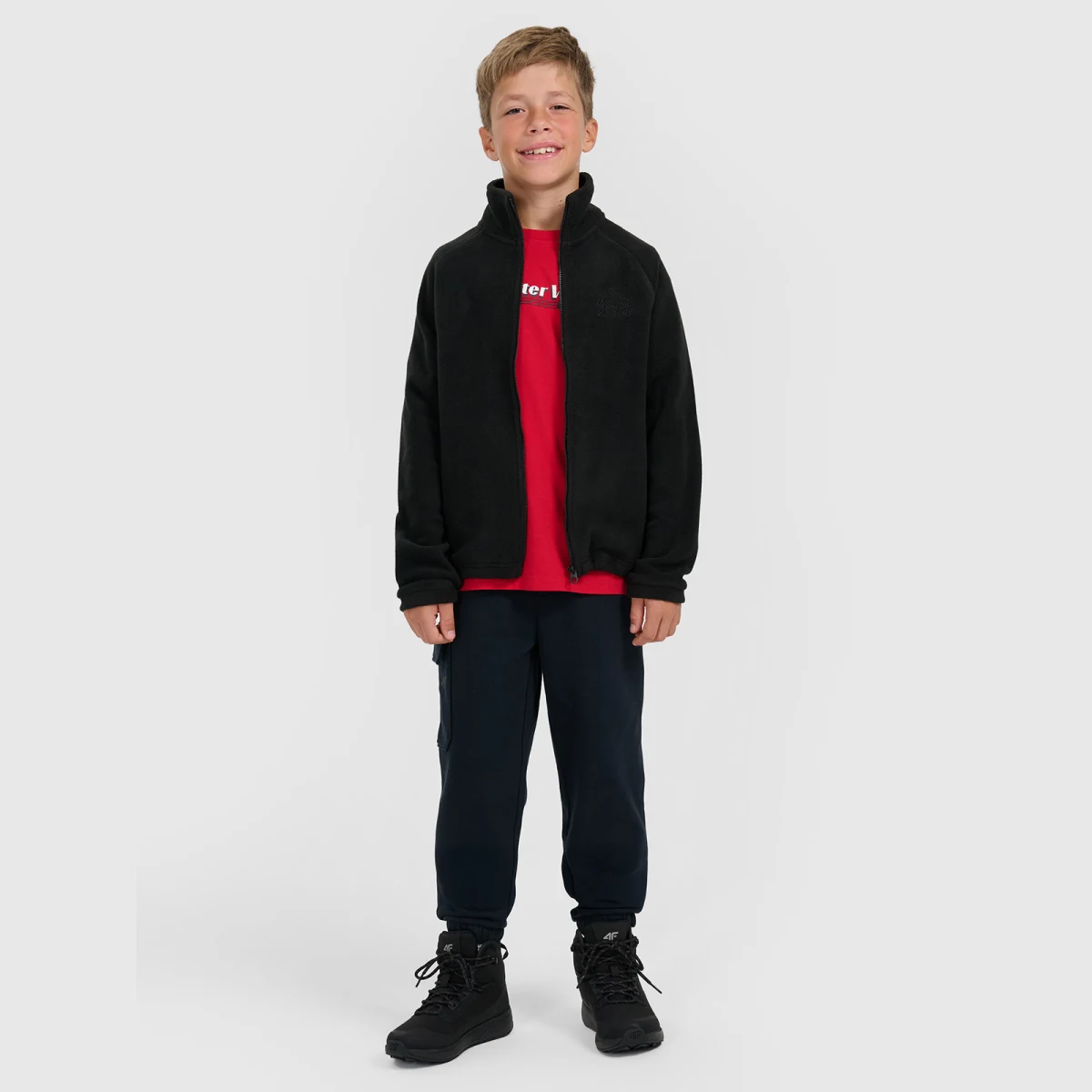 Chlapecký regular fleece se stojáčkem - černý · záber 2