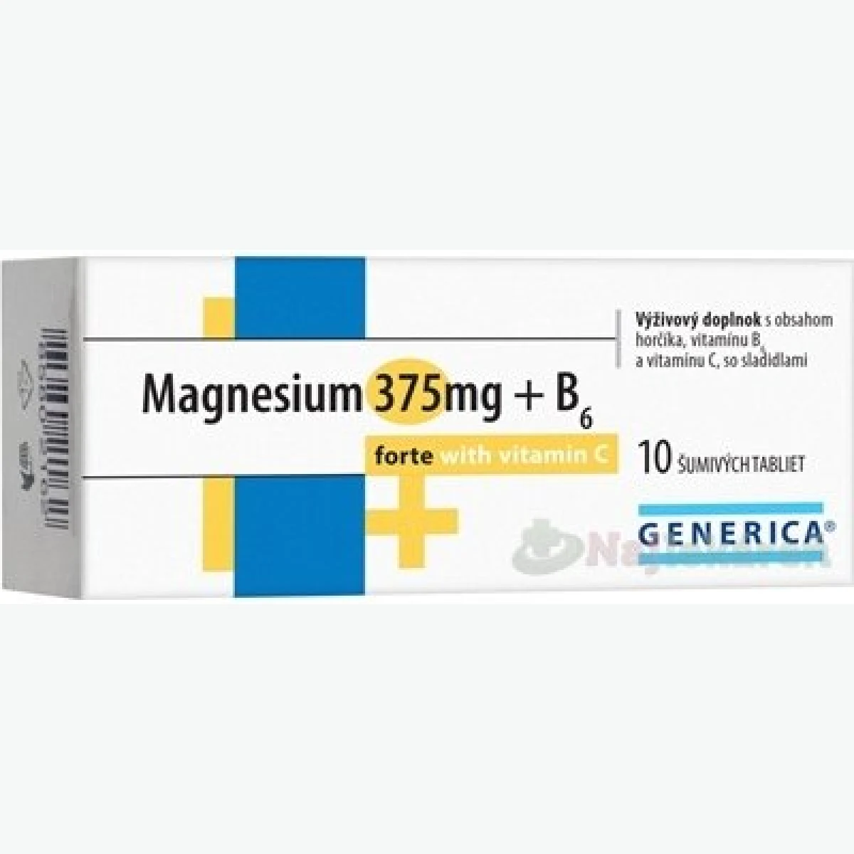 GENERICA Magnesium 375 mg + B6 forte s vitamínom C, 10 ks · záber 1