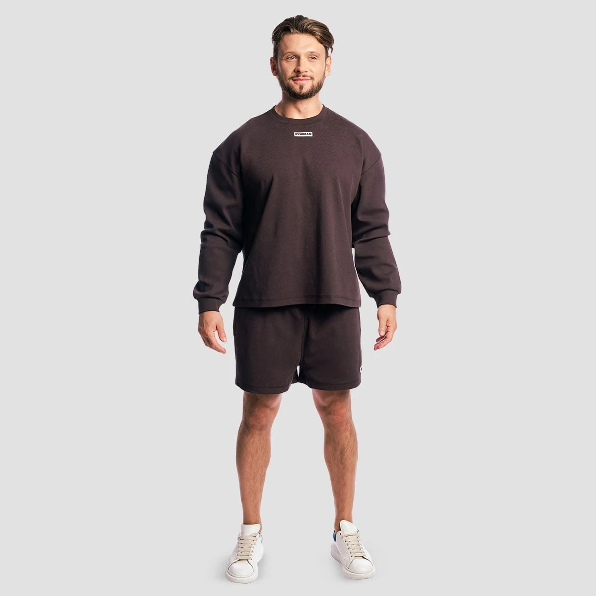 GymBeam Aura Shorts Tee Brown - Veličina: S | Boja: Smeđa | Težina: 0,38 g | Pakiranje: 32 · záber 5