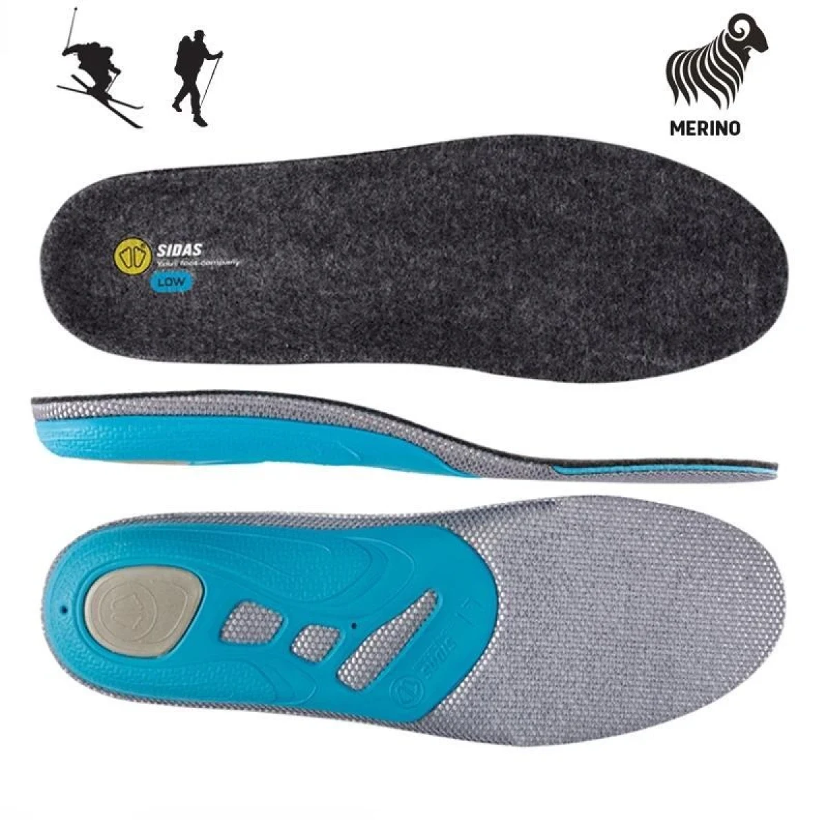 Sidas 3FEET MERINO LOW ARCH vložky do bot POUZE XXL(46-48) (VÝPRODEJ) · záber 1