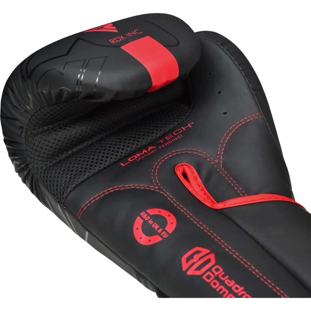 RDX Boxerské rukavice F6 Kara Red - Velikost: 14 | Barva: Červená | Hmotnost: 0,89 kg | Balení: 18 · záber 4