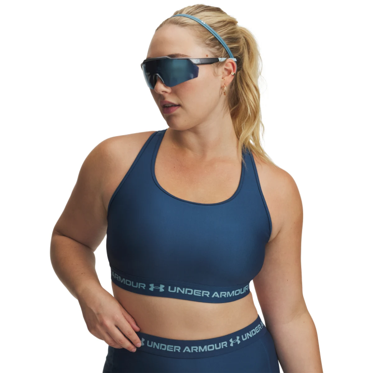 Dámska tréningová športová podprsenka UNDER ARMOUR Crossback Mid Bra-BLU · záber 3