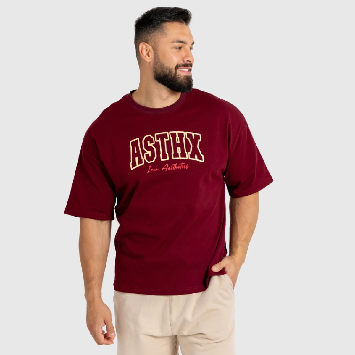 Férfi póló Iron Aesthetics ASTHX, maroon · záber 2
