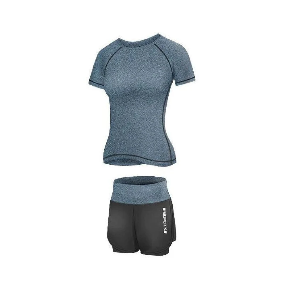 Merco Runner Short 2W fitness set haze - Velikost: S | Barva: Modrá · záber 1