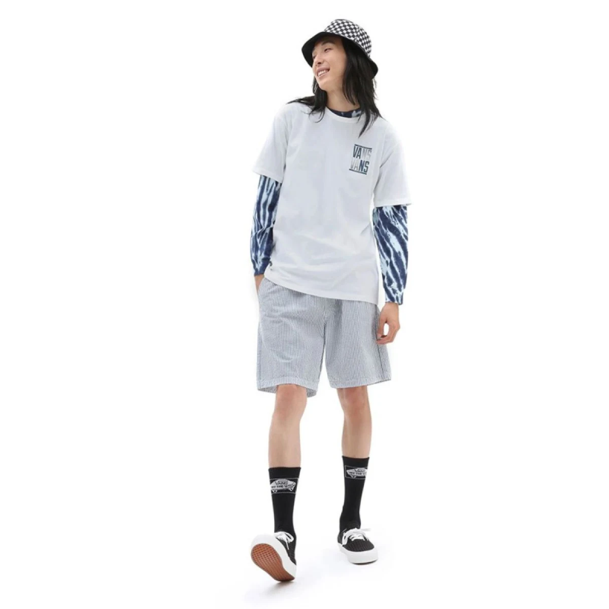 Pánské tričko s krátkým rukávem VANS OFF THE WALL STACKED TYPED SS TEE-WHITE · záber 4