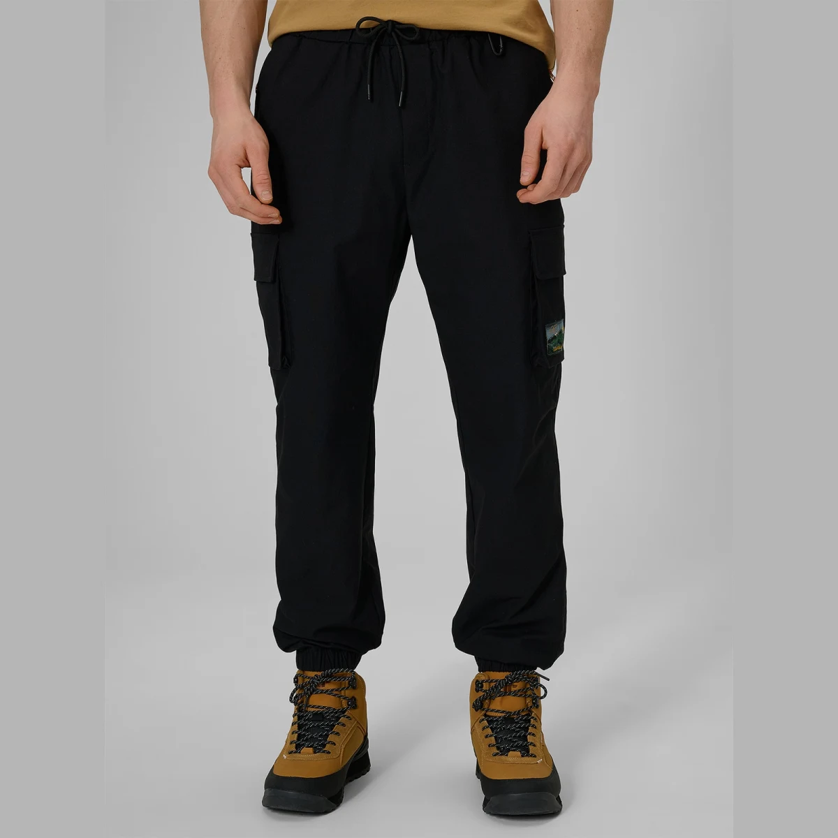 Casual cargo kalhoty pánské - černé · záber 2