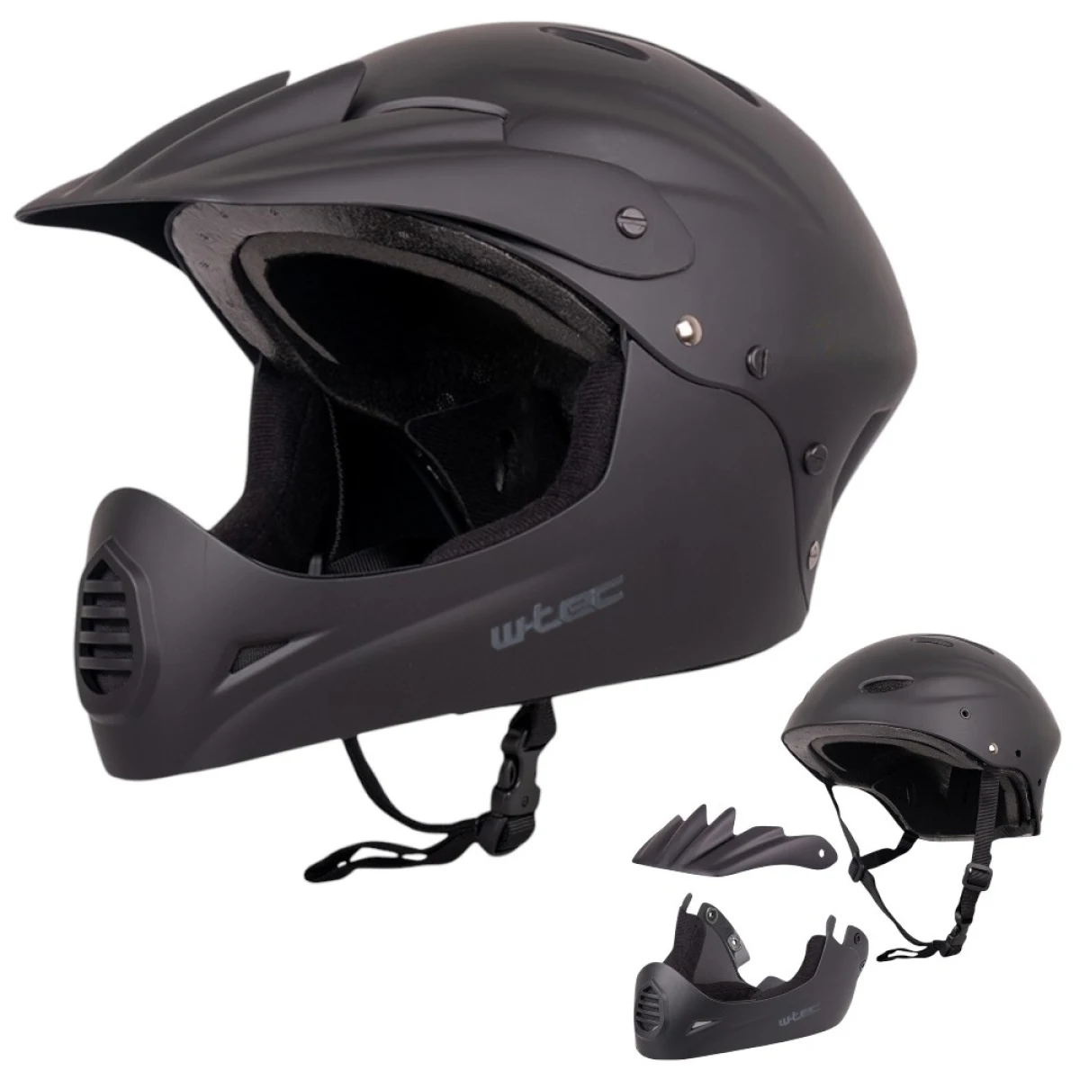 Downhill prilba W-TEC Campanero Matt Black - Veľkosť: 58-61, L · záber 1