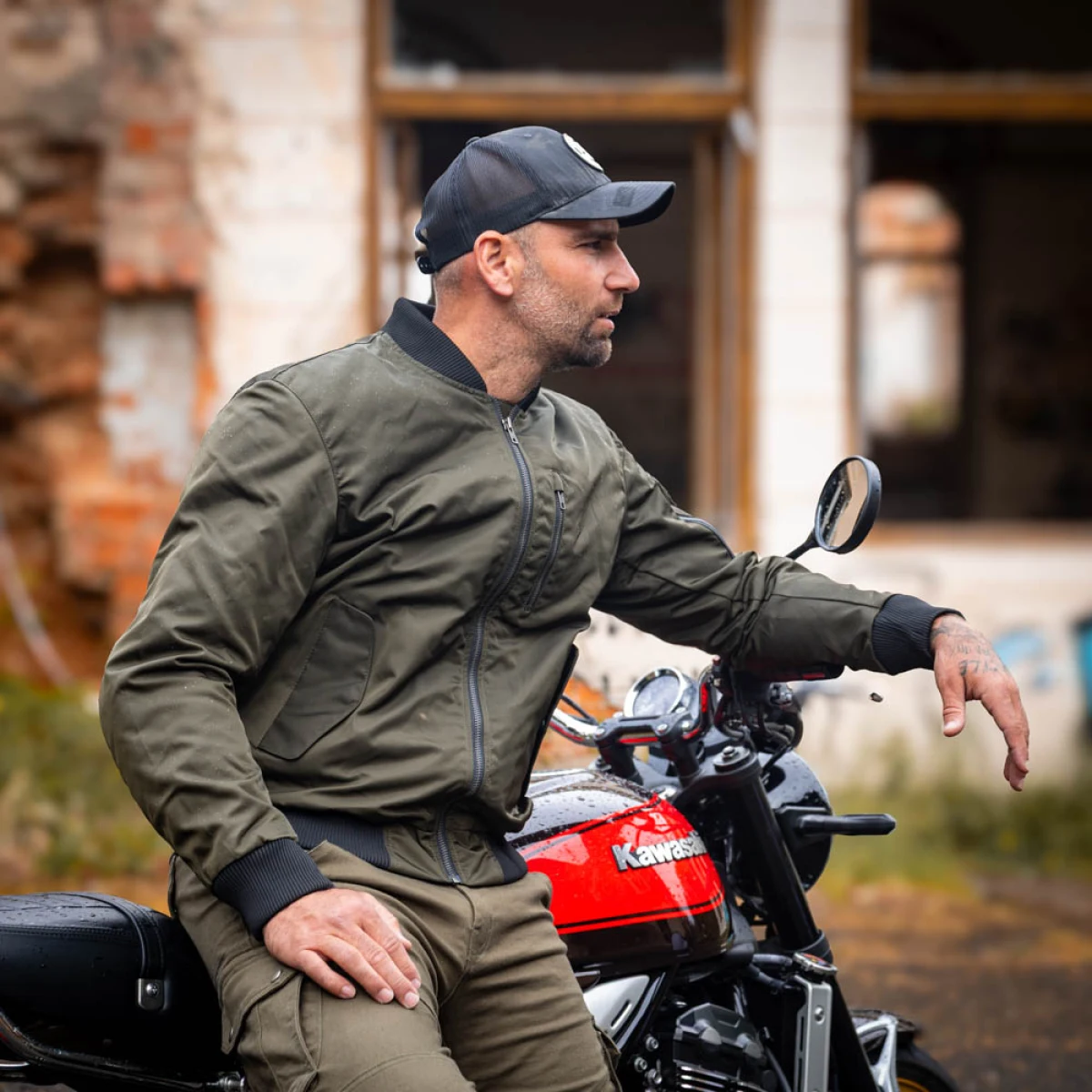 Moto bunda W-TEC Caravago Farba zelená, · záber 4