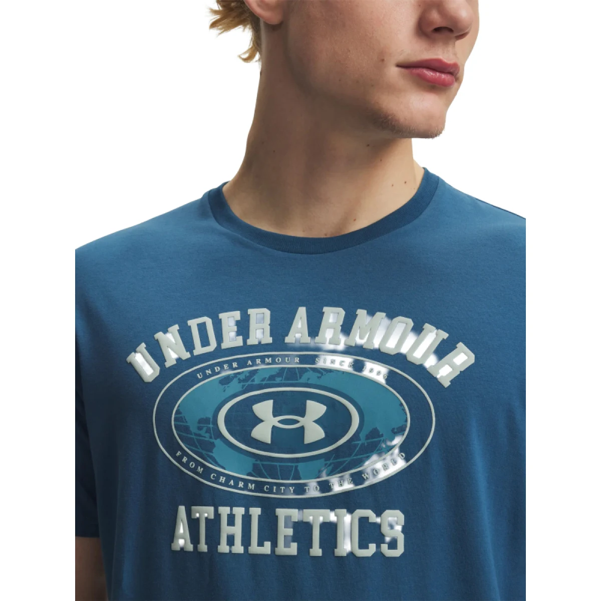 Pánske tričko s krátkym rukávom UNDER ARMOUR UA M 60 40S ARMOR GLOBE SS-BLU · záber 2