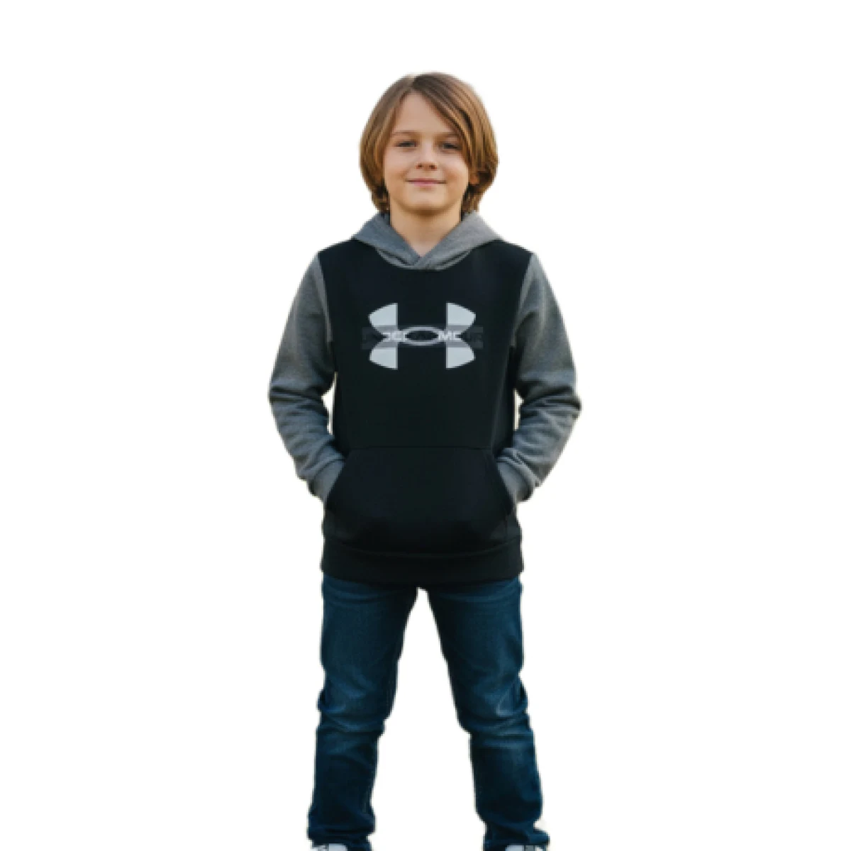 Chlapčenská zateplená mikina s kapucňou UNDER ARMOUR UA Rival Flc Cblck Grphc HD · záber 1