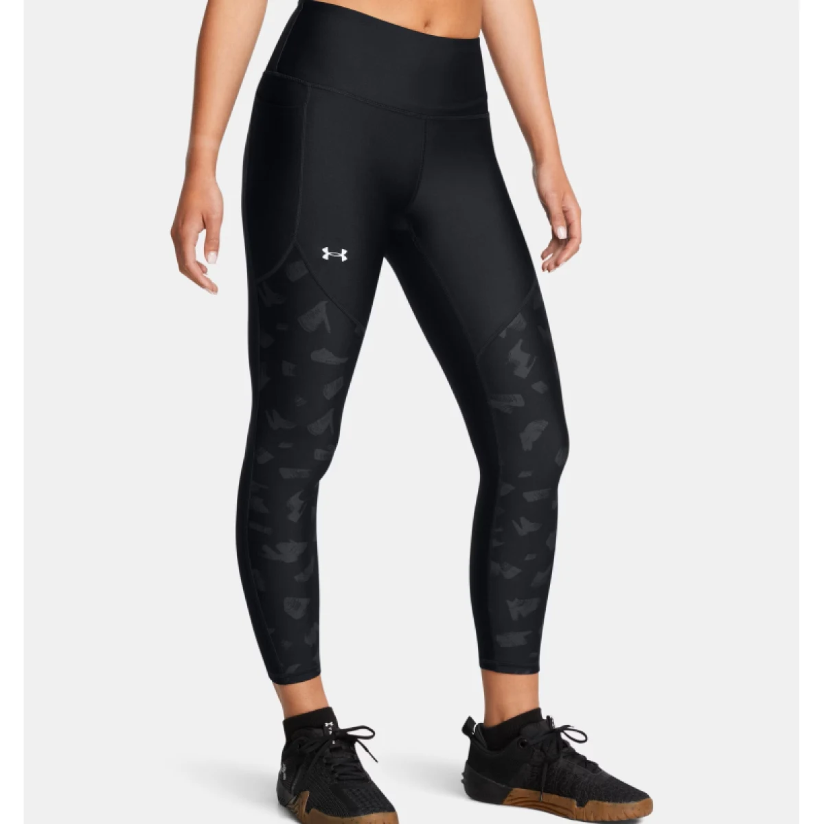 Dámské legíny UNDER ARMOUR Tech Print Panel Ankle Leg-BLK · záber 2