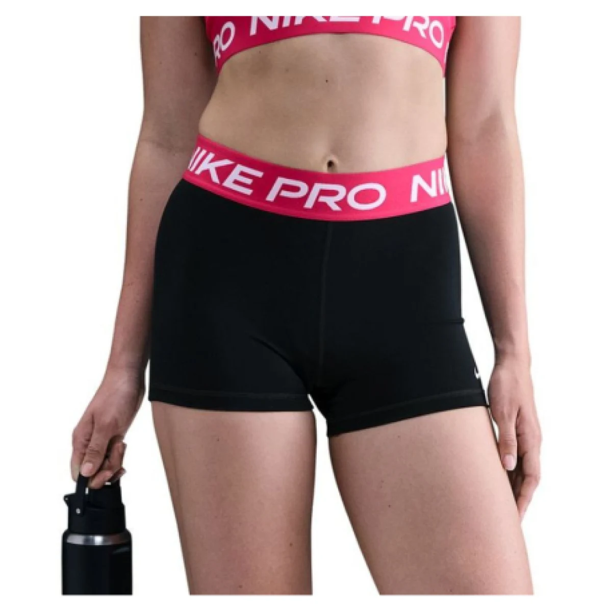 Dámske tréningové kraťasy NIKE PRO W NP 365 SHORT 3IN BLACK RUSH PINK WHITE · záber 1