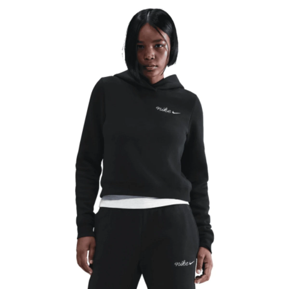 Dámska mikina s kapucňou NIKE W NSW PHNX FLC SHRUNKEN HOODIE BLACK · záber 1