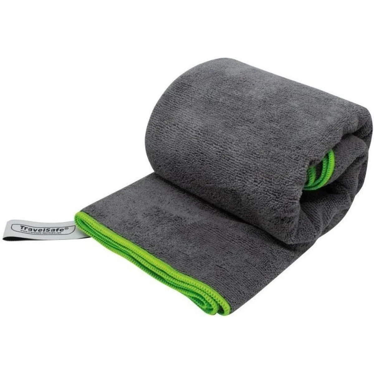TravelSafe ručník Microfiber Terry Towel L charcoal/lime green · záber 1