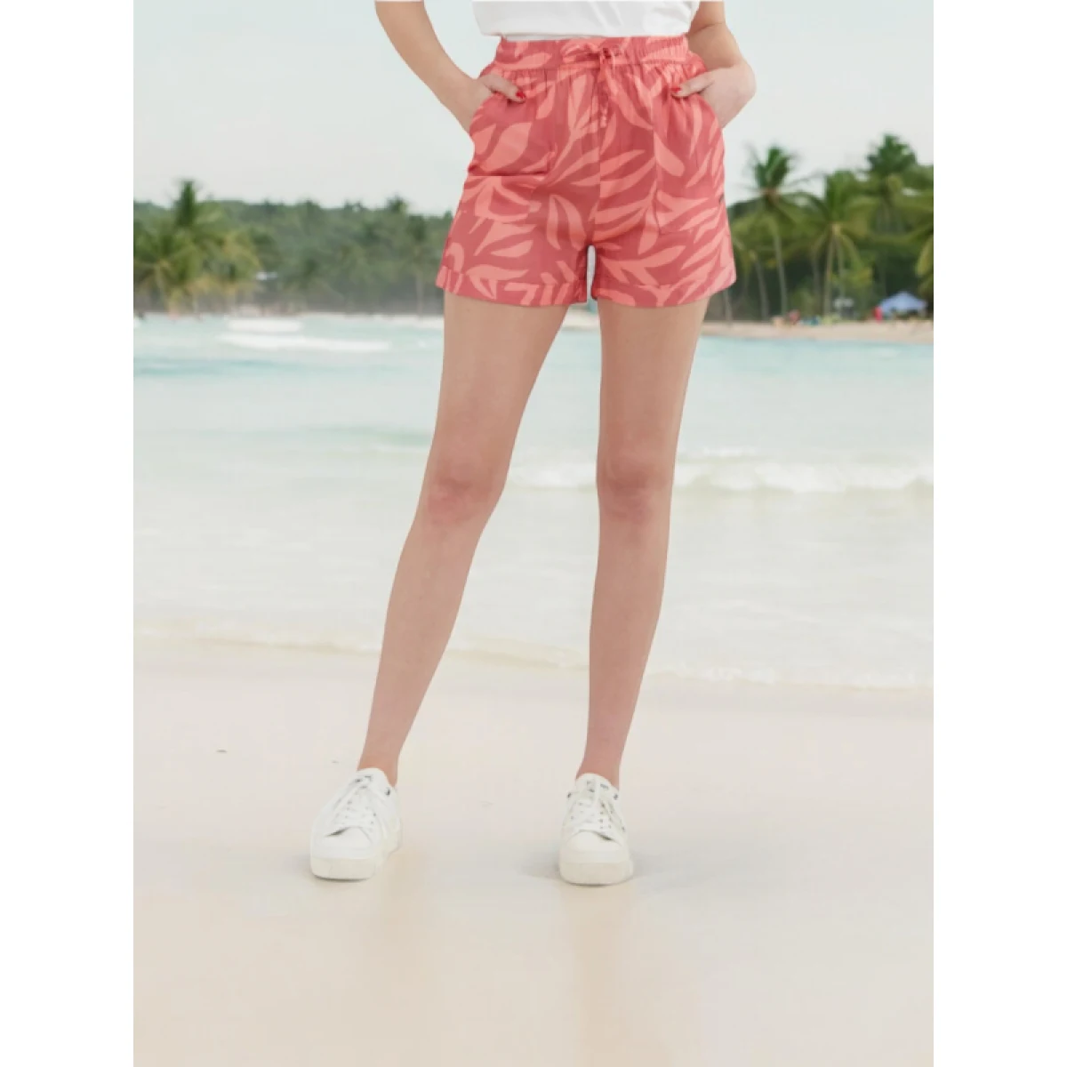 Dámské kalhoty FUNDANGO Carla Shorts-353-hibiscus · záber 5