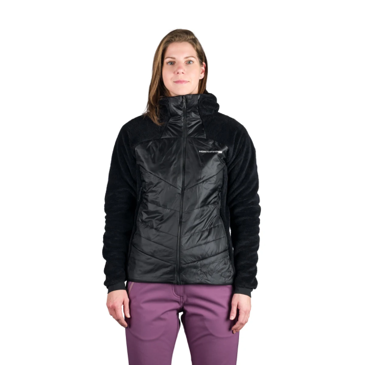 Dámska zateplená turistická mikina so zipsom NORTHFINDER TAMMI-270blackblack · záber 2