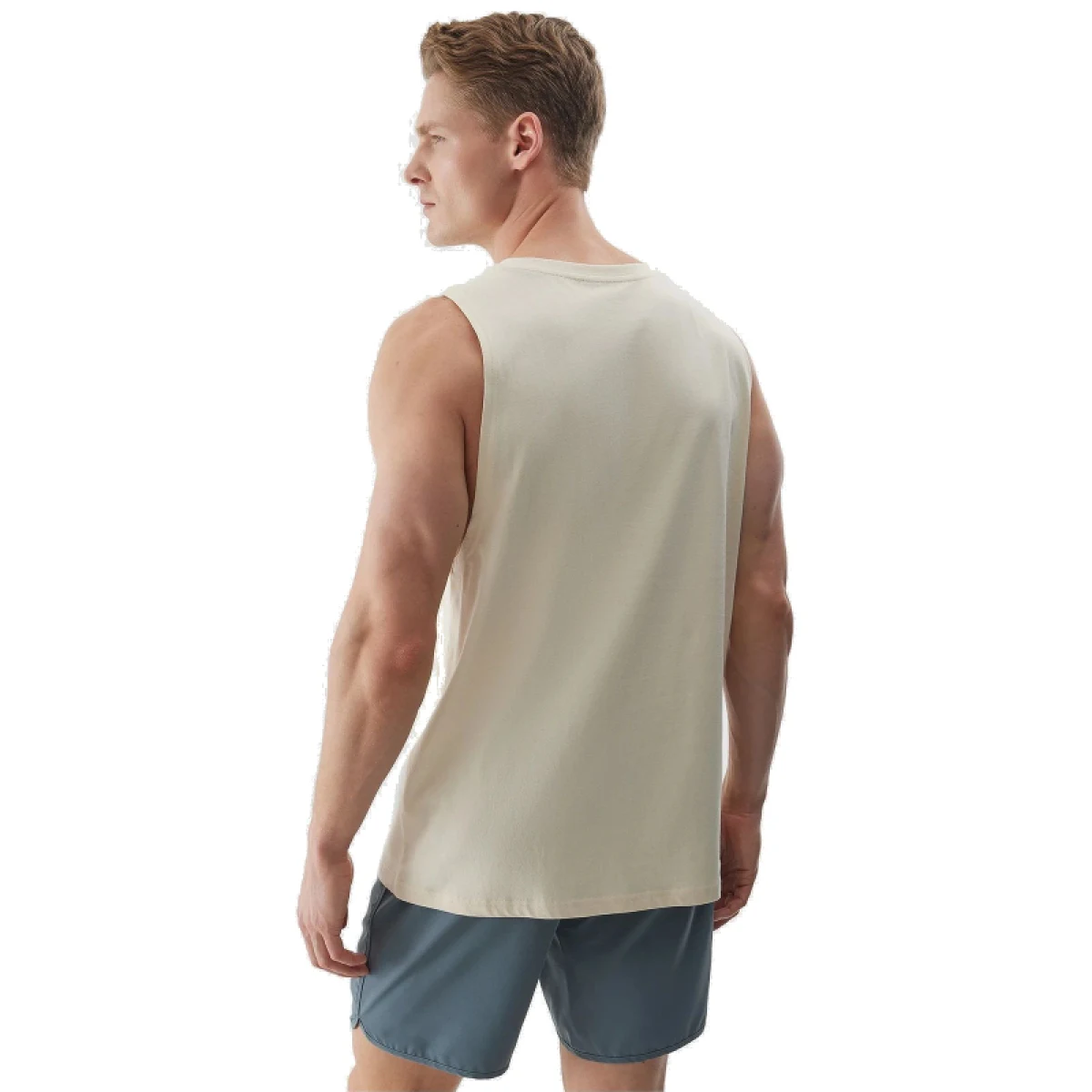 Pánske tielko 4F TSHIRT-WSS24TTSHM1319-83S-BEIGE · záber 2