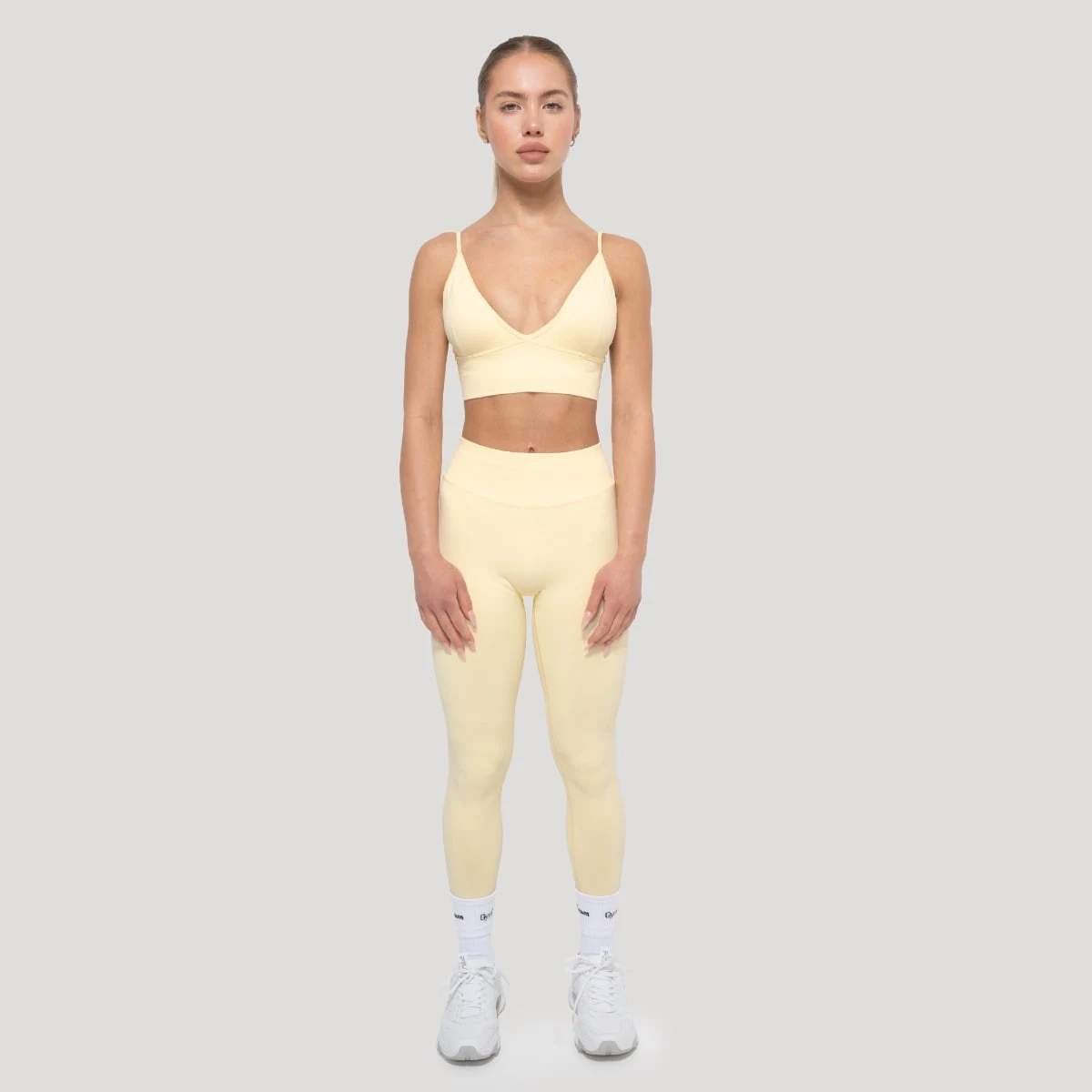 GymBeam Dámské Legíny Luma Butter Yellow - Velikost: M | Barva: Žltá | Hmotnost: 0,225 kg | Balení: 80 · záber 5