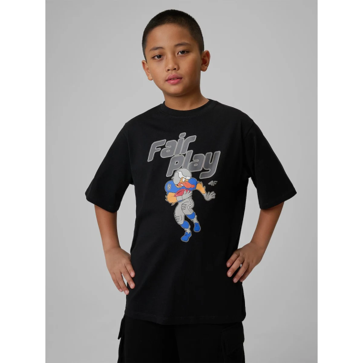 Chlapecké tričko s krátkým rukávem 4F JUNIOR TSHIRT M3012-20S-DEEP BLACK · záber 2