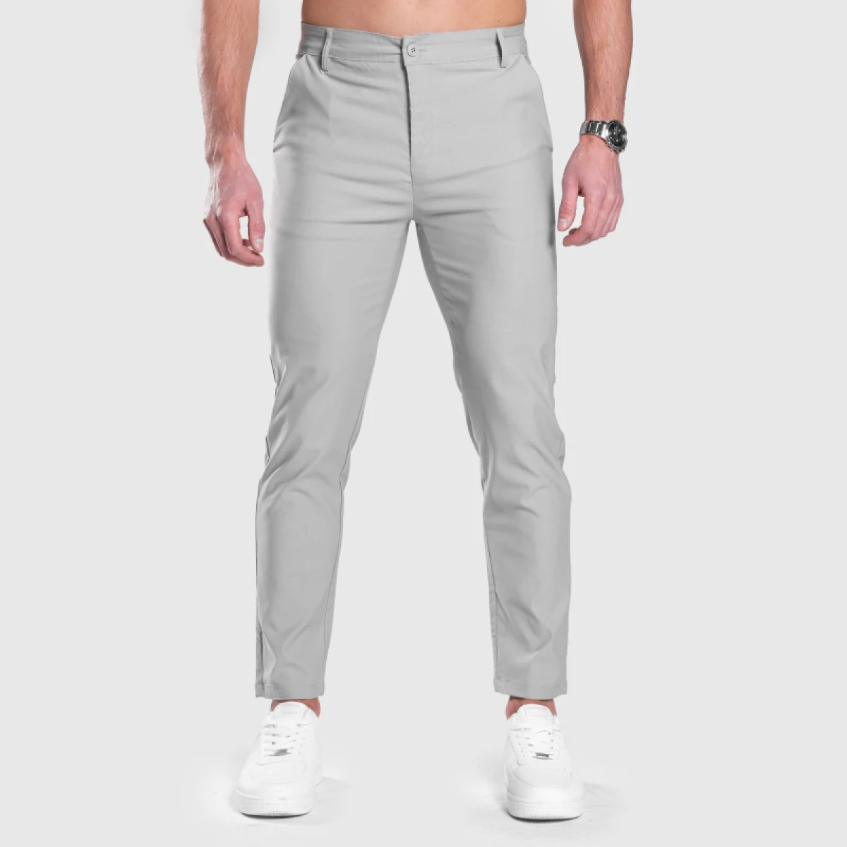 Strečové nohavice Iron Aesthetics Classy, sivé · záber 4