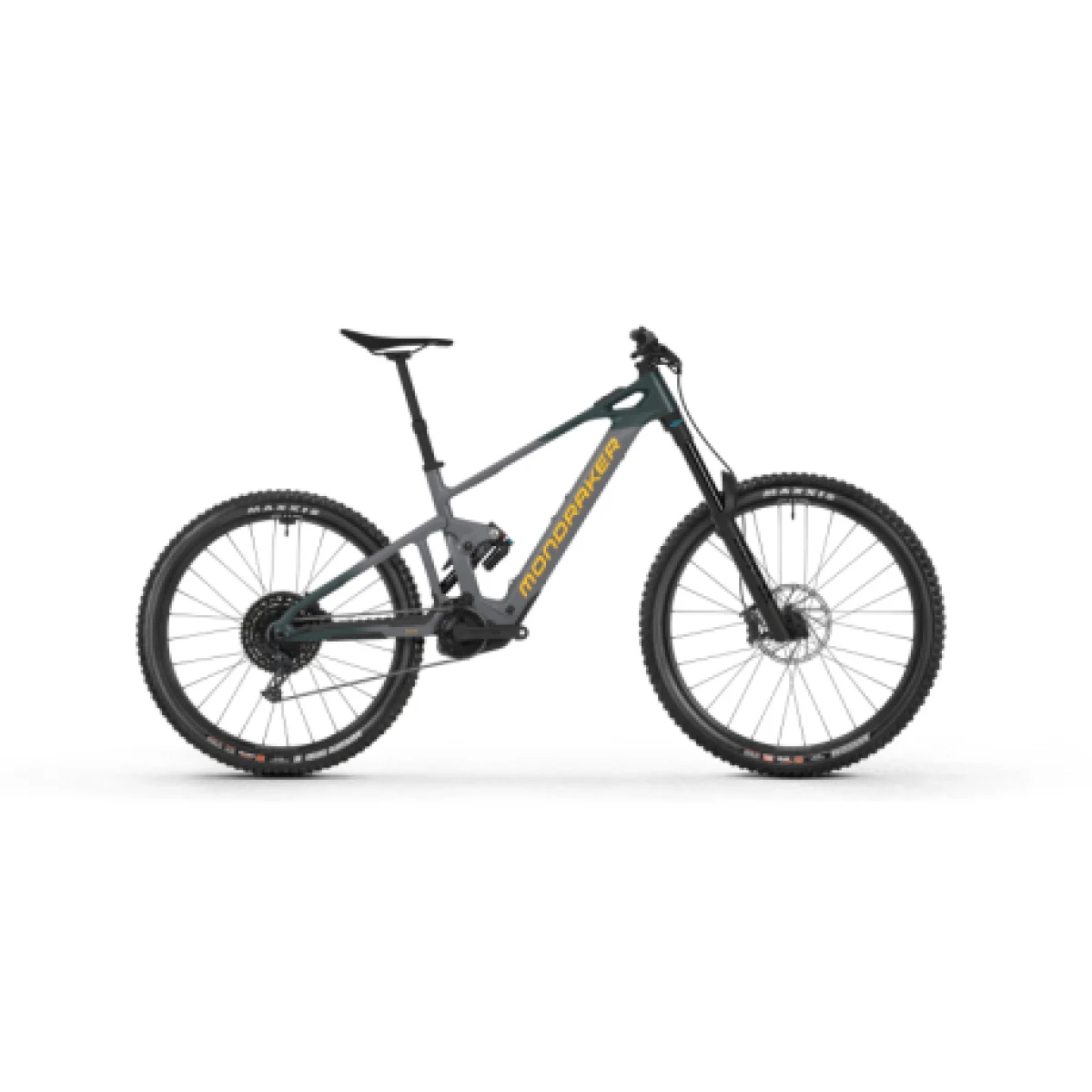 Horské elektrokolo MONDRAKER Dune Carbon R, nimbus grey obsidian grey dense yellow · záber 1